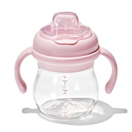 Oxo 6oz Tot Transitions Soft Spout Sippy Cup With Removable Handles - Blossom
