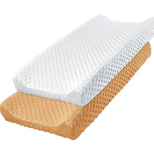 Owlowla Changing Pad Cover, Soft Minky Dots Changing Table Sheets for Baby Boy and Girl 2Pack(White/Classic Brown)
