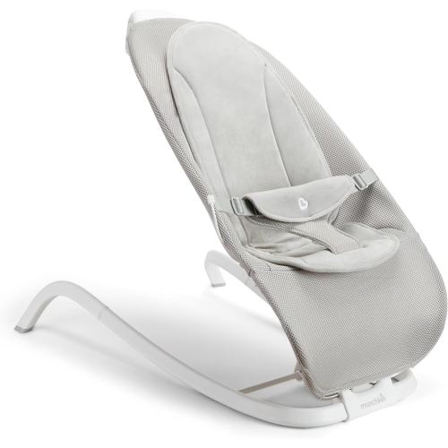 Munchkin® Electric Baby Bouncer & Rocker with Digital Touch Display, Soothing Sounds & 3 Recline Positions - Automatic Bouncing & Rocking, Grey