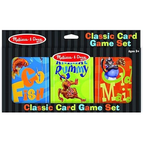 Melissa & Doug Classic Card Games Set - Old Maid, Go Fish, Rummy - FSC Certified