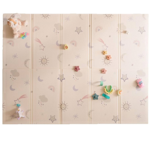 Nuby Reversible Baby Floor Mat, 77" x 58" - Foldable and Lightweight Baby Play Mat for Floor - Easy Storage and Travel - Stars and Sky