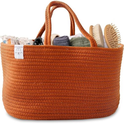 Natemia Baby Diaper Caddy Organizer - Baby Shower Basket for Gifts - Nursery Storage for Diapers, Wipes, Breast Pump - Portable Organizer and Gift Bag - Newborn Essentials