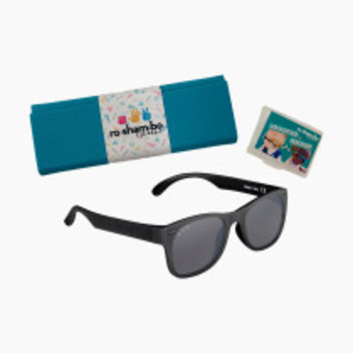Roshambo Baby Polarized Baby Shades with Strap and Case - Black, 0-24 M