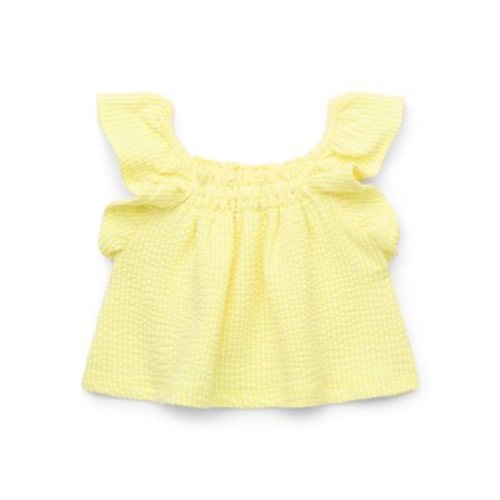 Garanimals Baby Girl Seersucker Flutter Ruffle Top, Sizes 0-24 Months