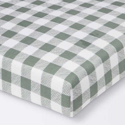 Fitted Crib Sheet - Cloud Island™ Green Gingham