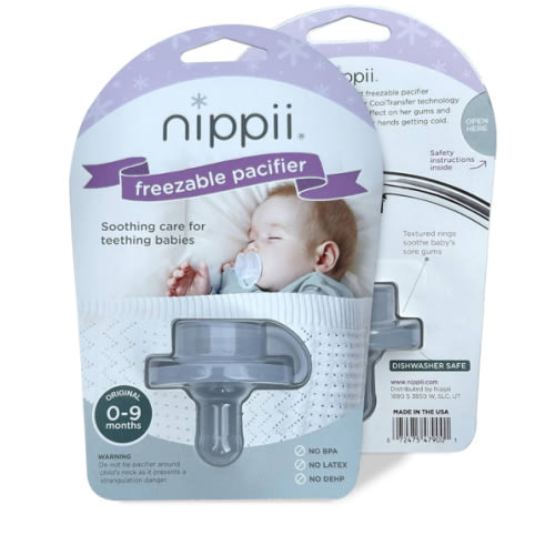 Freezable Pacifier for Baby Teething Relief - Safe Infant Teether with Cooling Effect - Easy to Clean, Medical Grade Soft Silicone - BPA Free - for Babies 0-9 Months - Made in USA