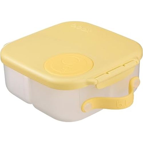 b.box Mini Lunch Box for Kids: Lightweight Bento Box, Lunch Snack Container with 2 Leak Proof Compartments. BPA Free. Ages 3+ (Lemon Twist, 4¼ cup capacity)