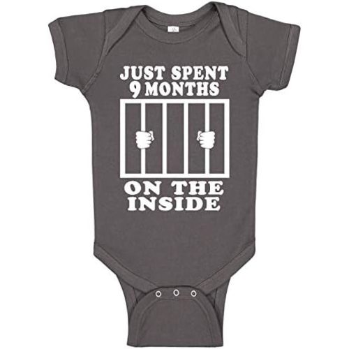 Reaxion Funny Cute Baby Boy Girl Handmade Clothes Infant Just Spent 9 Months On The Inside Bodysuits