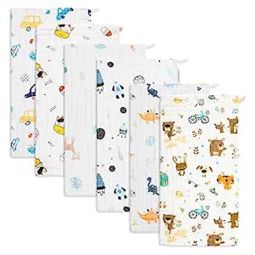Amazon.com: Baby Burp Cloths Muslin Washcloths 6Pack - Muslin Burp Cloths Hanky Large 20''x10'' Extra Soft Absorbent Baby Burp Rags for Newborn 100% Cotton for Boys Girls Gift 6 Layers Machine Washable : Baby