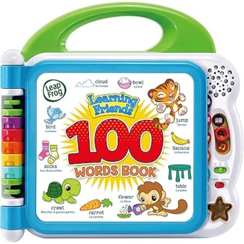 LeapFrog 601503 Learning Friends 100 Words Baby Book Educational and Interactive Bilingual Playbook Toy Toddler and Pre School Boys & Girls 1, 2, 3, 4+ Year Olds, Multi-Colour, One Size