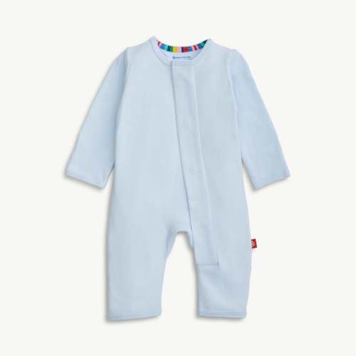 soft baby blue organic cotton magnetic coverall – Magnetic Me