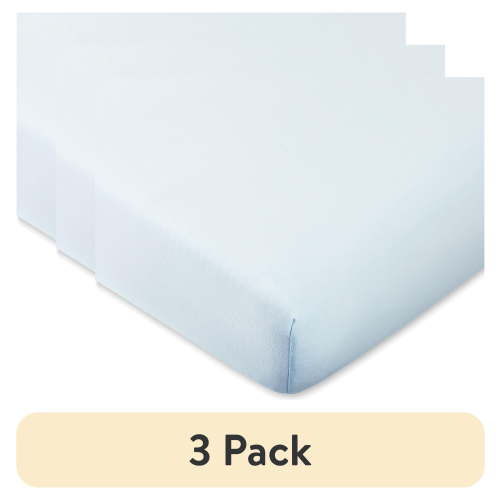 (3 pack) Parent's Choice 100% Cotton Infant Crib Fitted Sheet, Blue