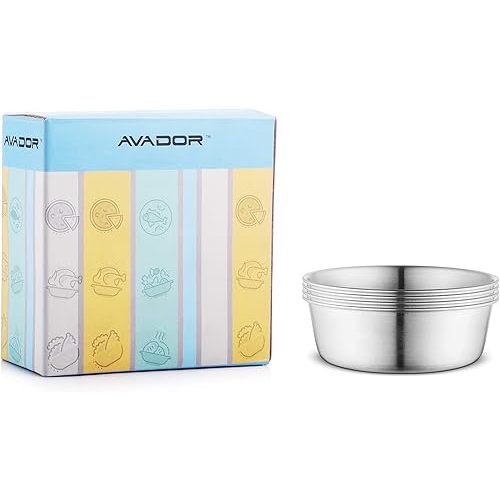 Avador® 18/8 Stainless Steel Products for Dining | Camping | Outdoor BPA Free Dishwasher Safe (Set of 4 Bowl)