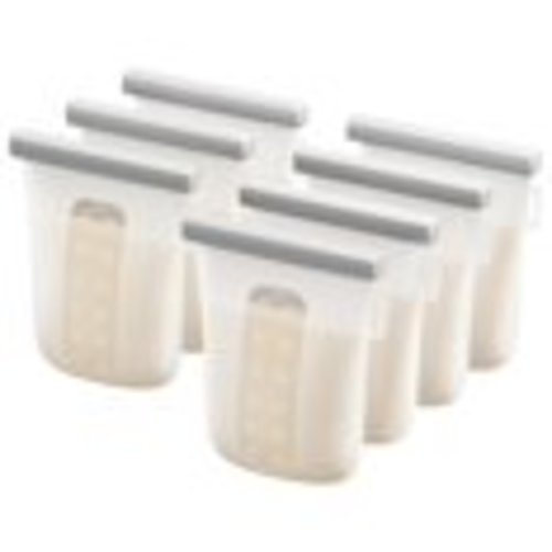 7 Pcs Reusable Silicone Breastmilk Storage Bags, 12oz/360ml Double Leak-Proof Breastmilk Freezer Bags, BPA Free Self-Standing Milk Bags for Breastfeeding, Baby Food Pouches