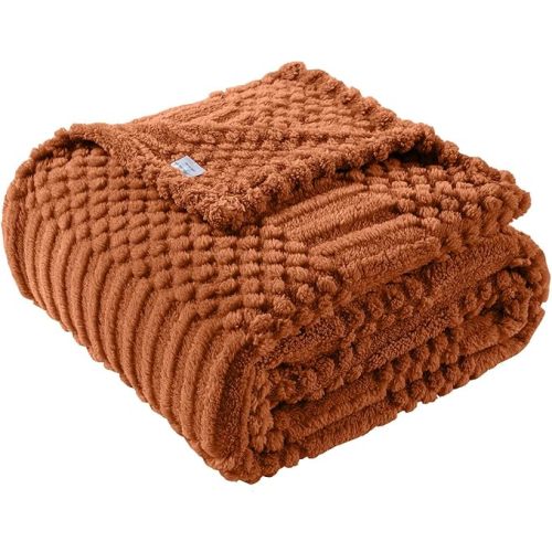 50x70 Inch Rust Throw Blanket - Soft & Fluffy Fleece, Cute & Aesthetic, Perfect for Sofa, Couch, Chair, Bed, Living Room & Bedroom, All-Season Use, Plush & Cozy Decorative Blanket