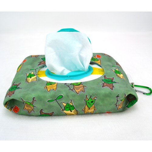 Tree Sprites Baby Wipes Holder for Soft Wipes Packages - Refillable Zipper Pouch - Diaper Bag Accessory - Wet Wipes Pouch