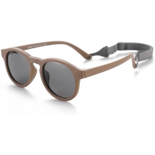 Baby First Sunglasses with Strap Round Flexible UV400 Polarized Infant Sunglasses for Ages 0-24 Months