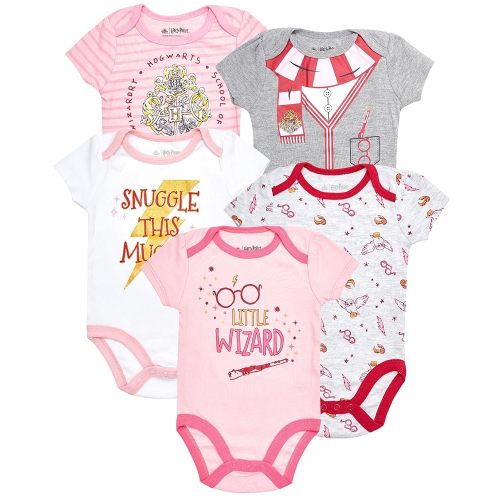 Harry Potter Baby Girls 5-Pack Bodysuit Clothes Gifts - Multipack