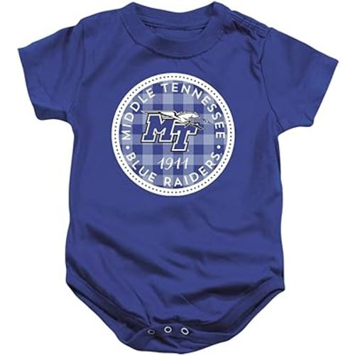 Middle Tennessee State University Official Plaid Badge Unisex Infant Snap Suit for Baby