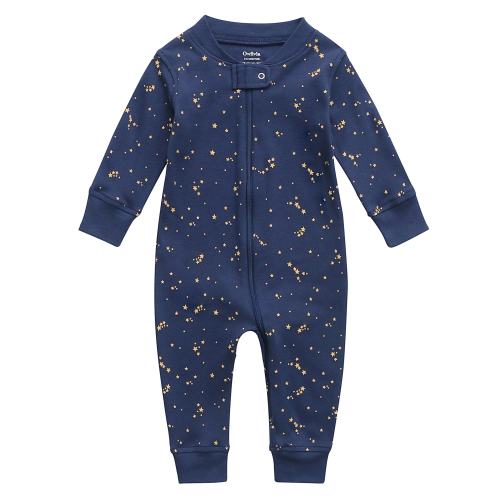 100% Organic Cotton Zip Footless Pajamas - Starry Sky