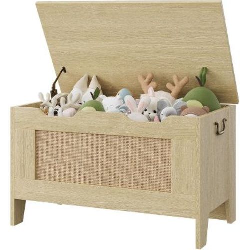 25/30/40 Inch Wooden Toy Chest for Kids, Large Storage Bench with Safety Hinge, Toy Box for Boys and Girls, Entryway, Living Room, Bedroom, Playroom