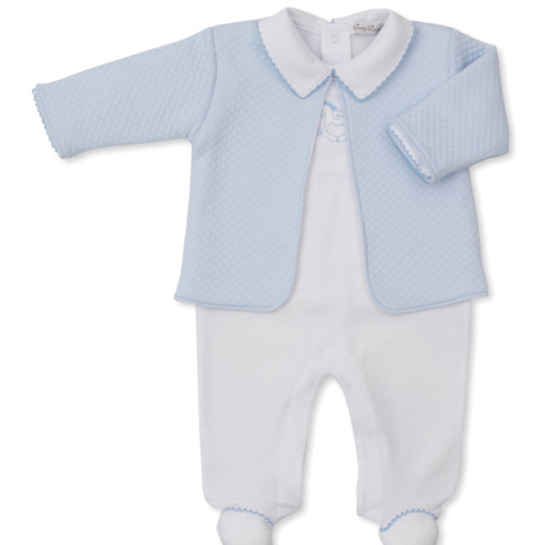 Riding Rockers White Footie & Jacquard Jacket Set