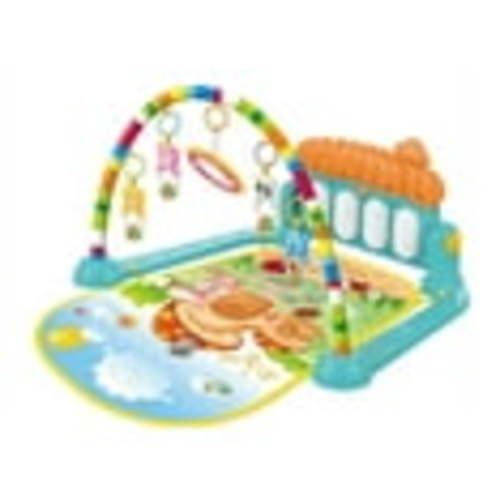 Infant Play Mat with Music, Mirror & Piano Activity Center, Newborn Gym Floor Playmat for Boys & Girls, 0-36 Months