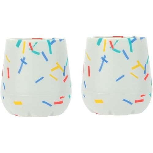 Nuby Silicone Confetti/Sprinkles First Open Training Cup for Baby - 2oz, 6+ Months - 2 Count