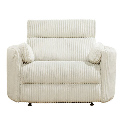 Hokku Designs Upholstered Extra Wide Glider Power Recliner with Round Arms | Wayfair
