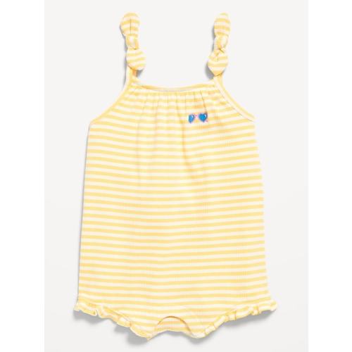 Sleeveless Tie-Knot Graphic One-Piece Romper for Baby