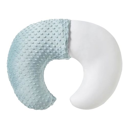 Nursing Pillow and Positioner, Breastfeeding, Bottle Feeding, Baby Sitting Support with Removable Ultra Soft Cover, Tummy Time Support for Baby Boys and Girls (Cloud Blue)