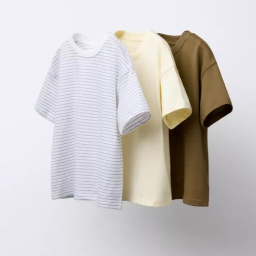 THREE-PACK OF STRIPED AND SOLID T-SHIRTS - White | ZARA United States