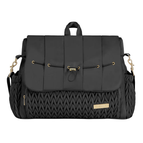 Hannah & Sophia Belle Convertible Diaper Backpack & Messenger Bag, Black Orchid