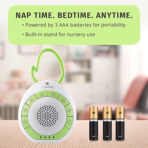 MyBaby SoundSpa On-The-Go-Portable White Noise Machine, 4 Soothing Sounds with 15, 30, and 45-Minute Auto Shutoff, Integrated Clip for Easy Transport, Giftable, Small and Lightweight, by HoMedics