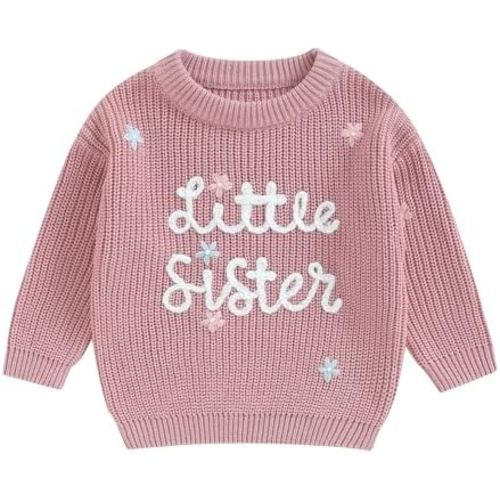 Toddler Baby Girl Boy Knitted Sweater Cardigan Crewneck Long Sleeve Pullover Sweatshirt Top Infant Winter Outfits