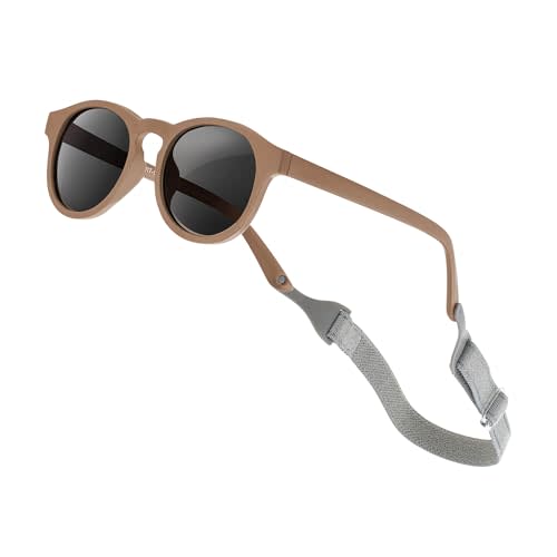 VideMundi Baby Sunglasses with Strap Polarized Flexible UV400 for Infant Toddler Boys Girls Age 0-24 Months