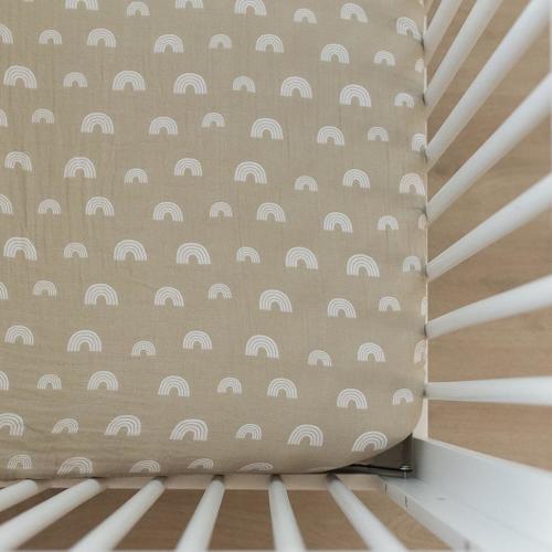 Sand Rainbow Muslin Crib Sheet – Mebie Baby