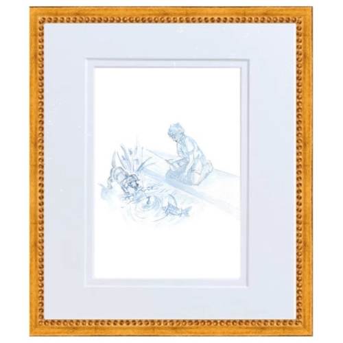 Snips and Snails Toile Hand Painted Watercolor Print With Mat Fishing Buddy - Etsy