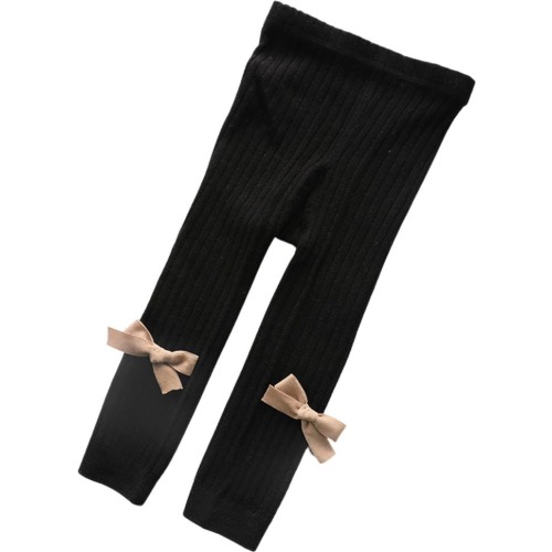Baby Mila Knit Cotton Leggings, 3-6M, Black