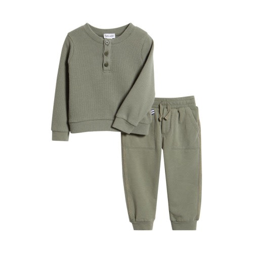 Adenture Thermal Knit Henley & Joggers Set, 3-6M