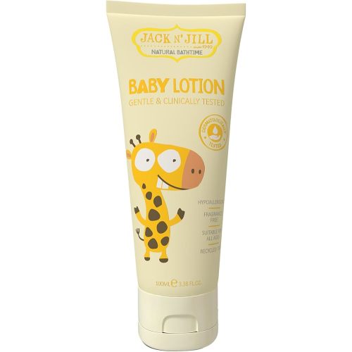 Jack N' Jill Natural Bathtime Baby Lotion - Fragrance Free Baby Lotion, Hypoallergenic, Dermatologically Tested, Unscented Body Lotion, Baby Lotion for Newborns, Vegan - 100 mL (Pack of 1)