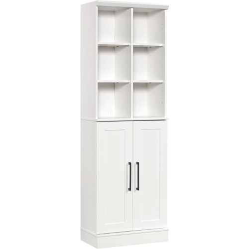 Sauder HomePlus Multi-Room Storage Cabinet with Adjustable Shelves and Door Positioning, Kitchen Laundry Bathroom Pantry Storage Cabinet, in Soft White Finish