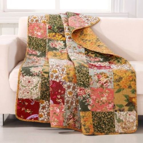 50"x60" Antique Chic Throw Blanket - Greenland Home Fashions: Cotton, Woven, Botanical Pattern, All Ages