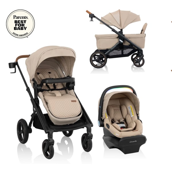 Transformer Stroller to Wagon Travel System Featuring LiteMax NXT Infant Car Seat with SensorySoothe