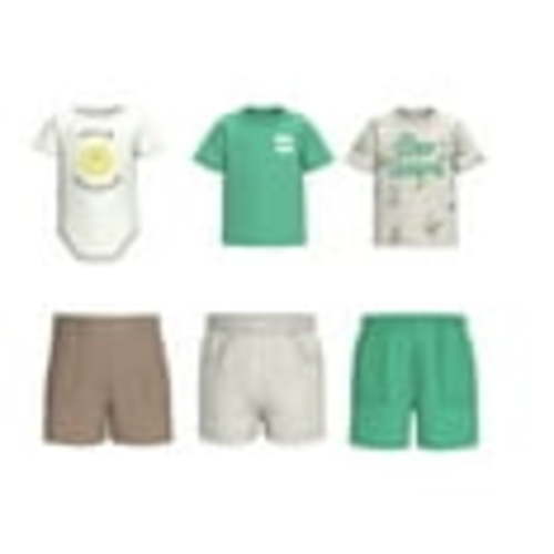 Garanimals Baby Boy Short Sleeve Mix and Match Outfit Kid-Pack, 6-Piece, Sizes 0-24 Months