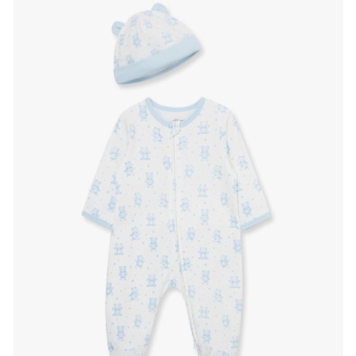 Happy Bear 2-Way-Zip Footie & Hat