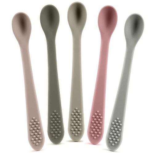 Baby Spoons - Infant Spoons First Stage - Silicone Baby Spoon For Self Feeding - First Stage Baby Feeding Spoon Set Gum Friendly - Bpa Free