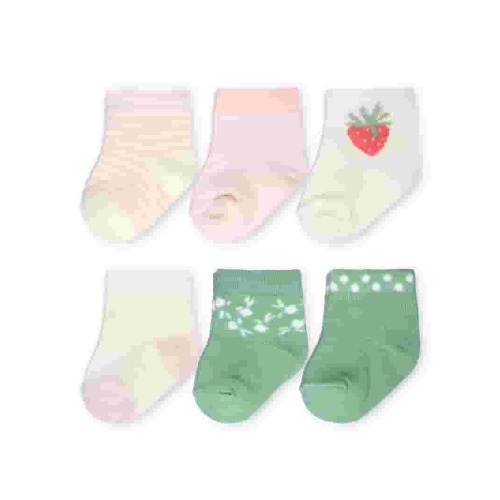 Carter's Child of Mine Newborn Girl Berry Socks 6 Pack Cotton Polyester Spandex
