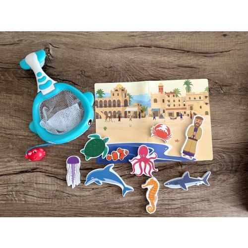 Jonah and the Whale Bath Set, Bath Toy, Christian toy, baptism gift, Bible toy, water toy, Christian gift, Catholic toy, sensory toy