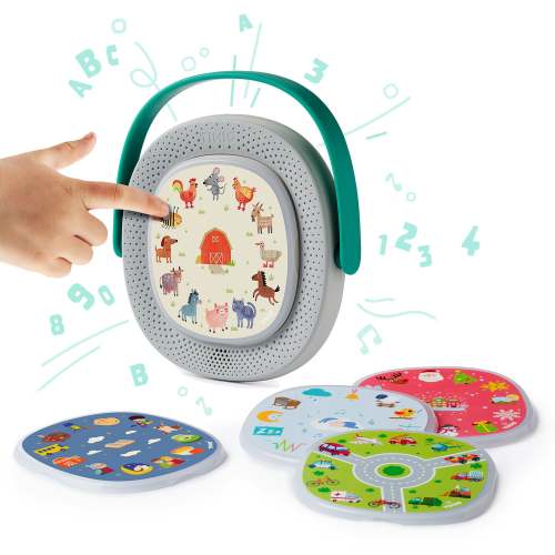 TIMIO player with 5 discs in 8 languages